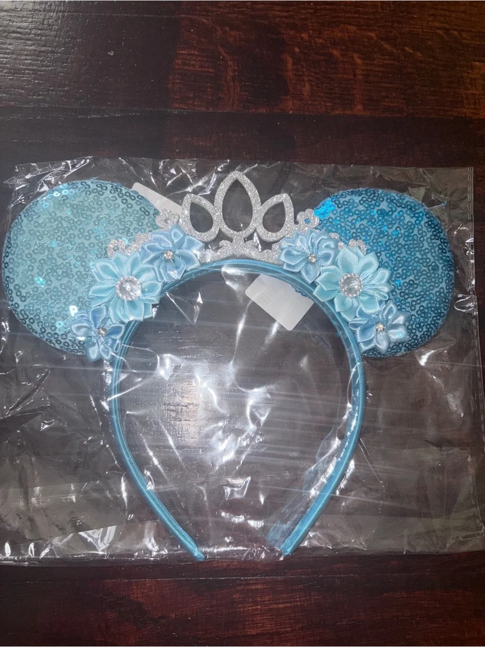 Sequin Floral Minnie Ear Headbands - Teal, Purple & Pink
